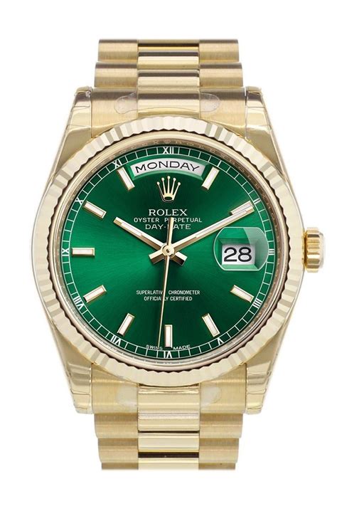 green dial rolex presidential|green dial rolex president name.